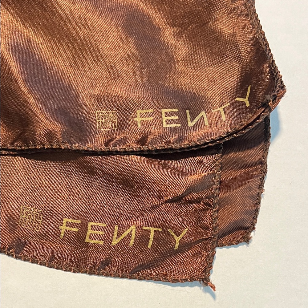 Fenty Brown Satin Scarf size 19 x 19